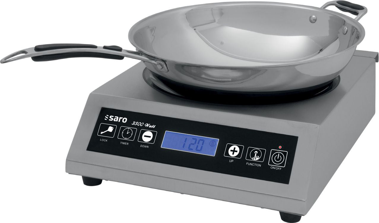 Plaque Induction - Wok - 3.5 kW - 10 Niveaux - Timer - +60/+240°C - LOUISA 340x400x700 mm Saro - Réchaud wok professionnel CHR - matériel cuisine pro - Cuistéo
