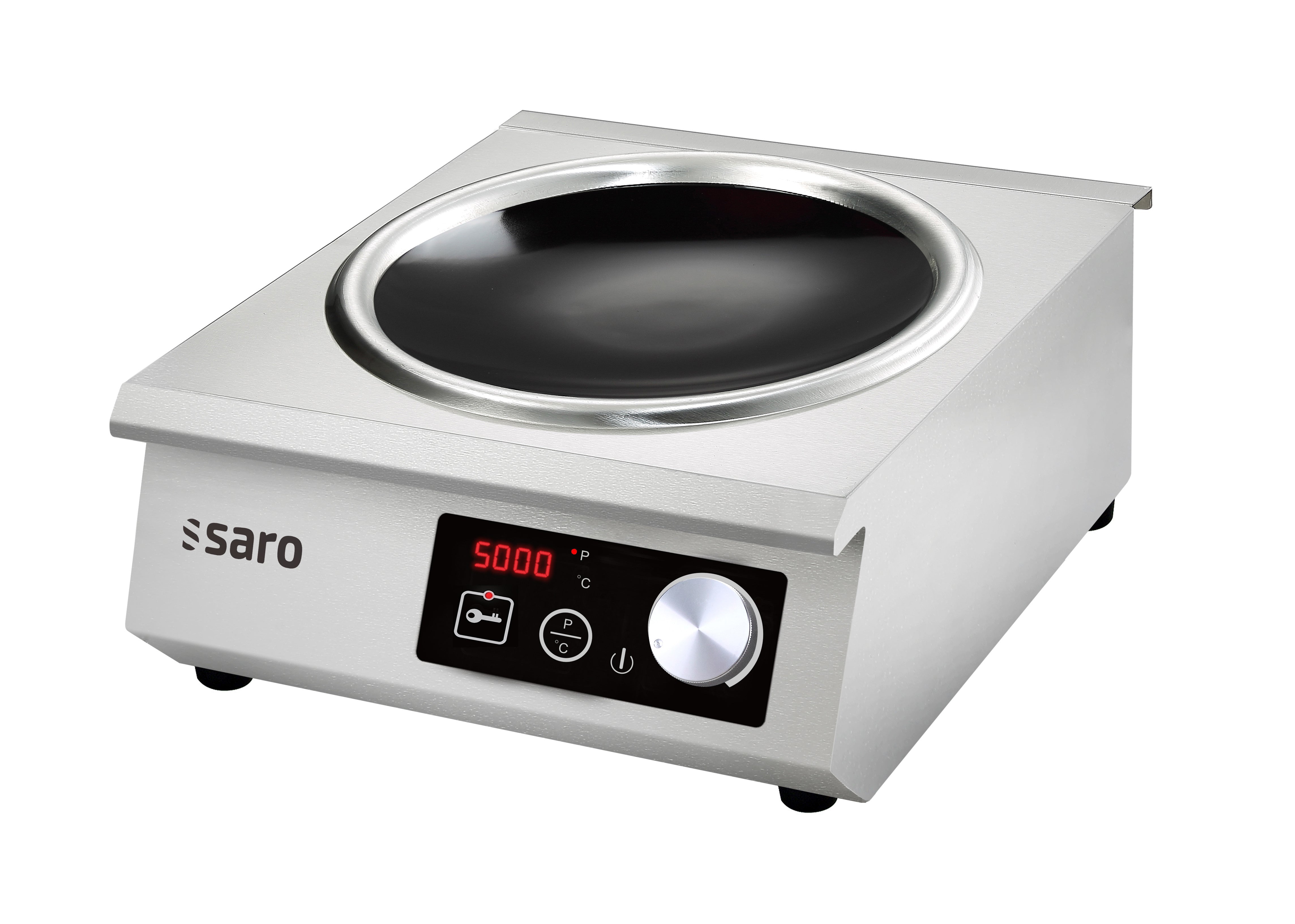 Plaque induction - Wok 380 mm - 5 kW - 10 niveaux - Tactile - LED - GIULIA Saro - Réchaud wok professionnel CHR - matériel cuisine pro - Cuistéo