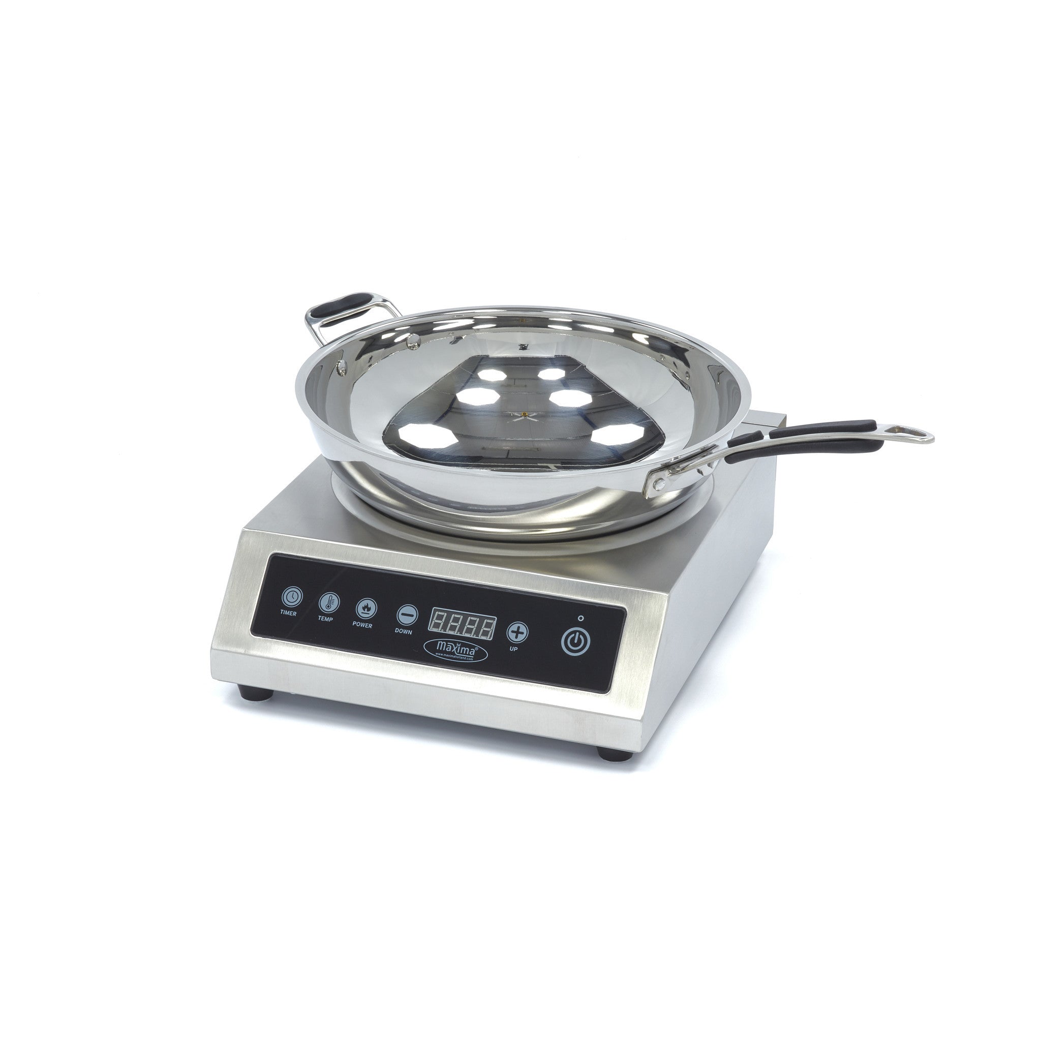 Cuisinière à wok - diam 26cm - 3500W - Induction Maxima - vue 3 - Réchaud wok pro CHR - Cuistéo
