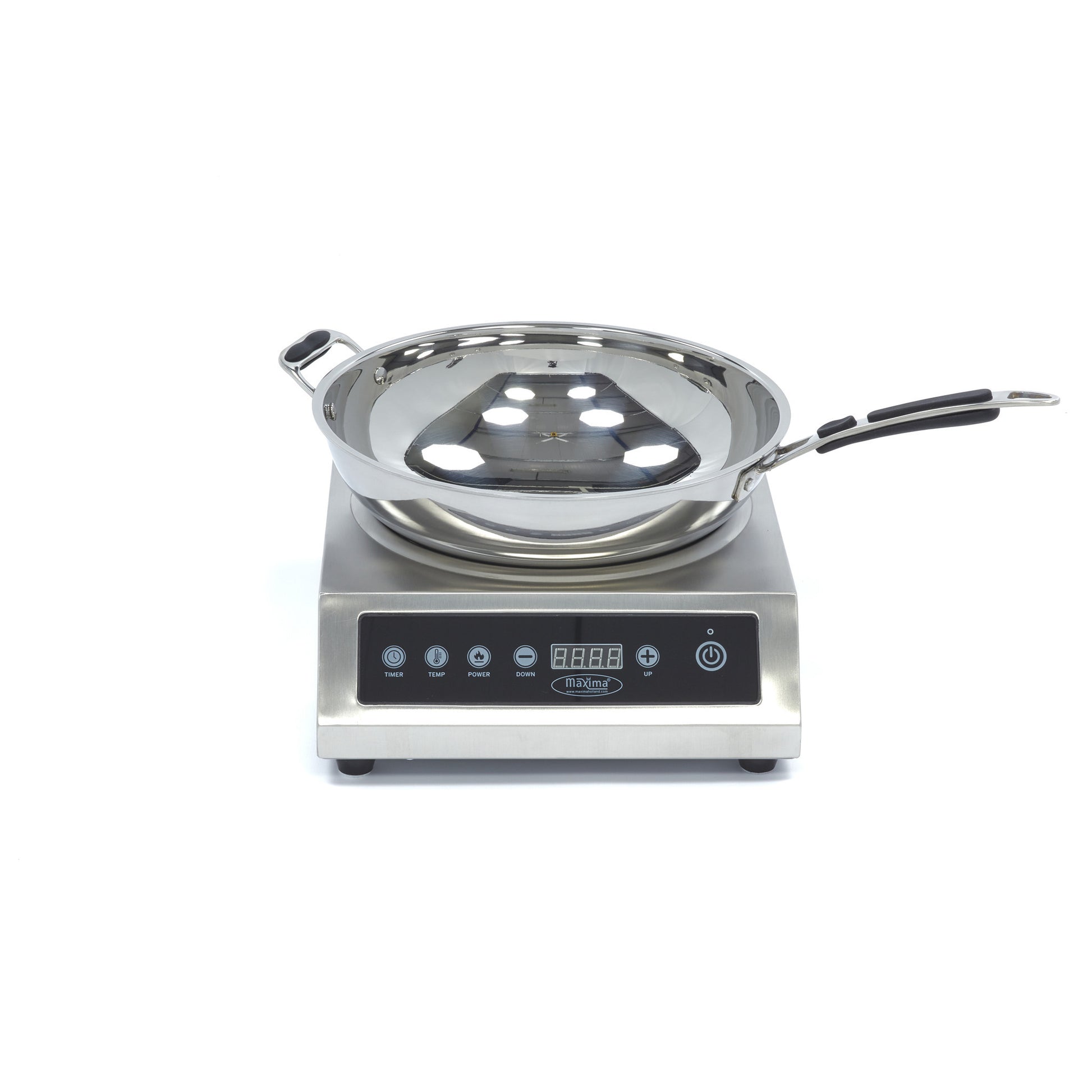 Cuisinière à wok - diam 26cm - 3500W - Induction Maxima - vue 4 - Réchaud wok pro CHR - Cuistéo