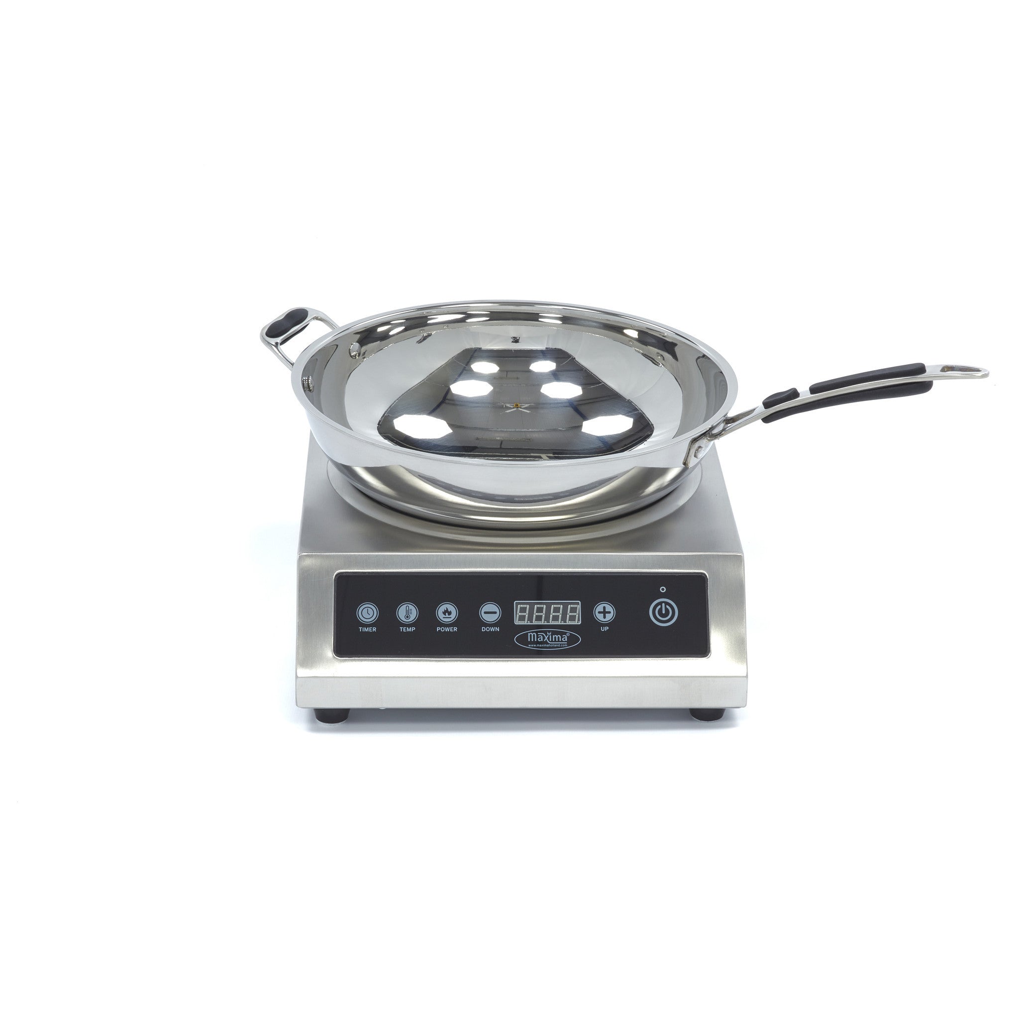 Cuisinière à wok - diam 26cm - 3500W - Induction Maxima - vue 4 - Réchaud wok pro CHR - Cuistéo