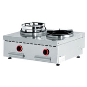 Feux wok gaz de table 2 feux 2 x 13 kw - Diamond