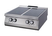 Cuisinière infrarouge - 4 brûleurs - Double unité - Profondeur de 70cm - Électrique 8400 W Maxima - Plancha électrique professionnel CHR - matériel cuisine pro - Cuistéo