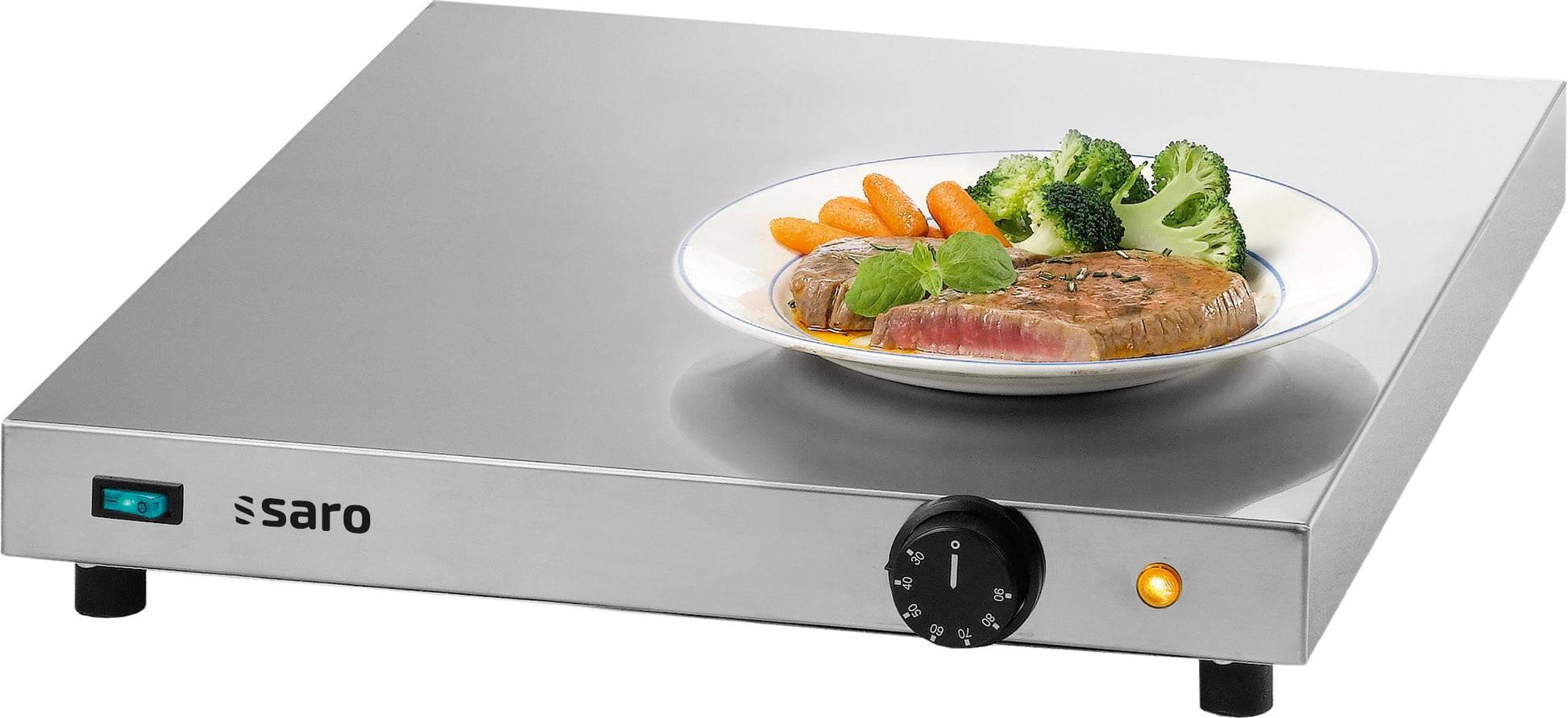 Plateau chauffant VERONA - 500x500mm - Température 0/+110°C - 0,6 kW Saro - Plaque chauffante professionnel CHR - matériel cuisine pro - Cuistéo