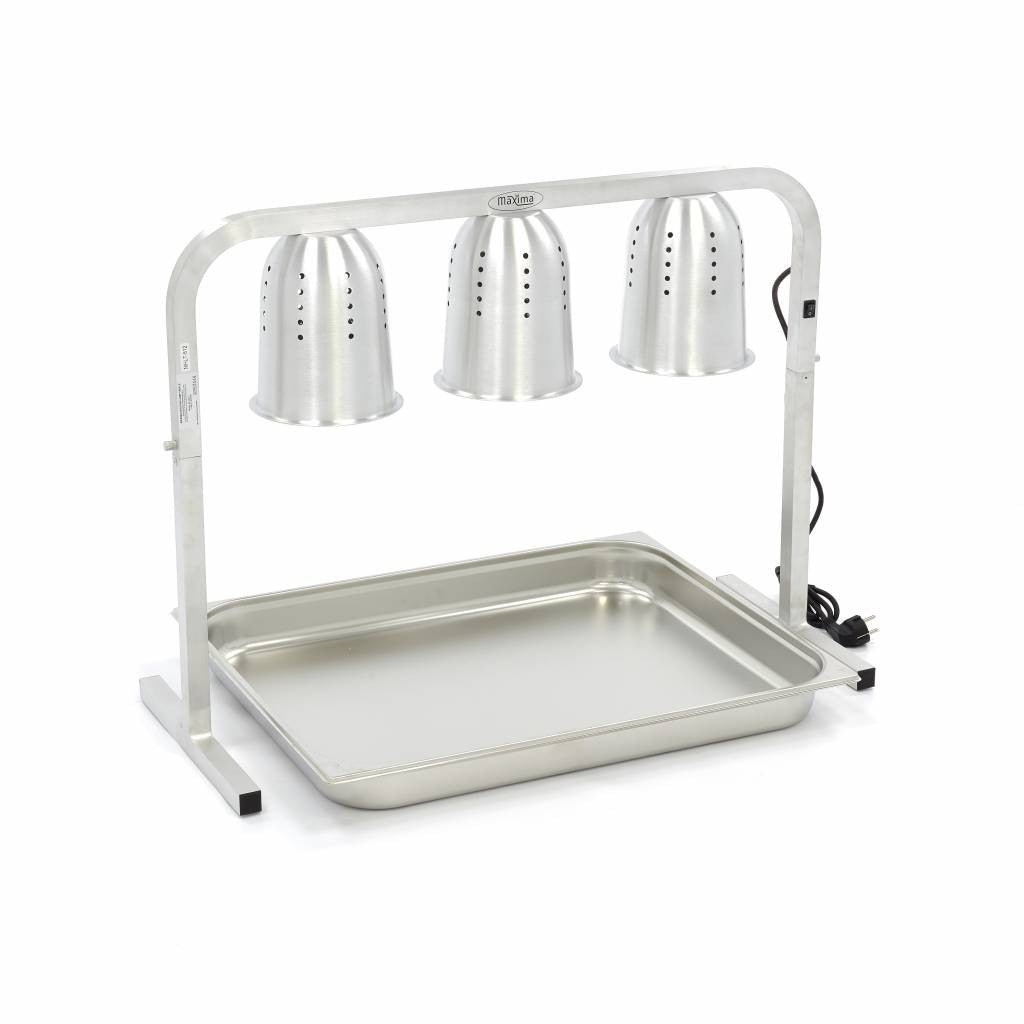 Lampe de chauffage - 3 lampes - inclut 3 lampes et 1 conteneur GN 1/2 x 1 275 W Maxima - Lampe chauffante professionnel CHR - matériel cuisine pro - Cuistéo