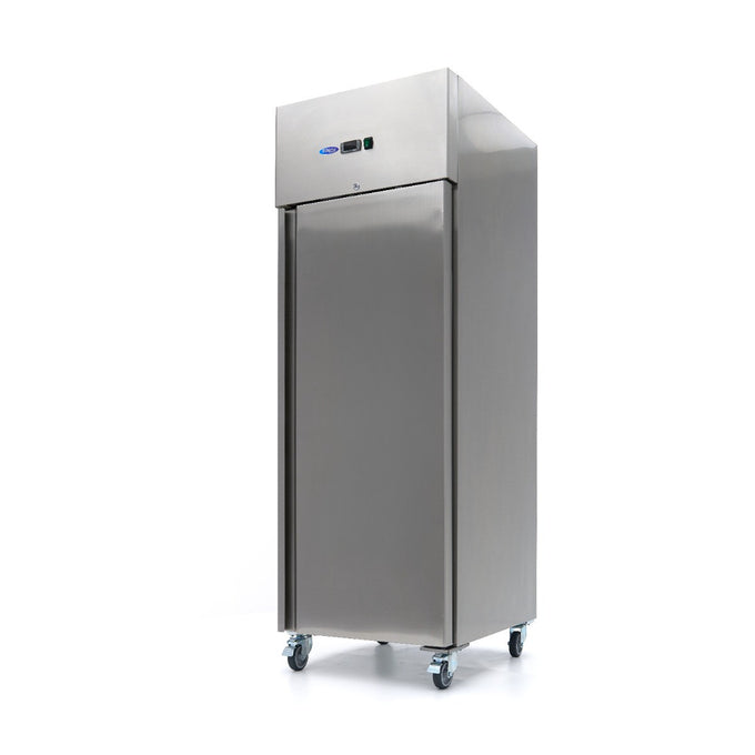 Réfrigérateur - 600 L - 3 étagères réglables (2/1 GN) - acier inoxydable - sur roulettes - Maxima