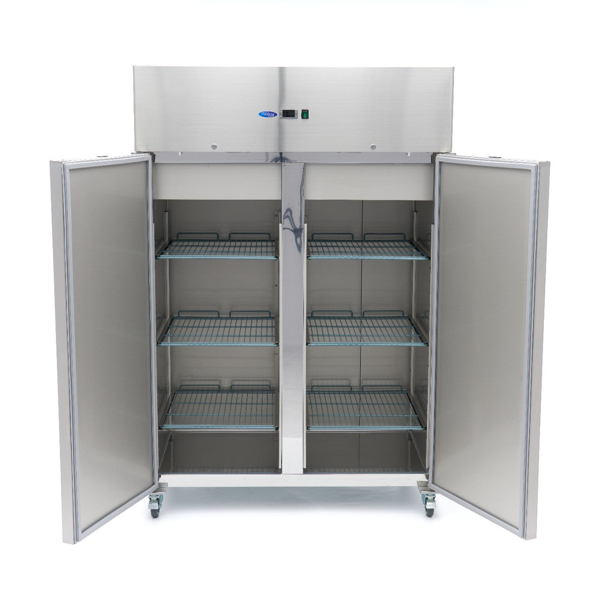 Congélateur - 1200 L - 6 étagères réglables (2/1 GN) - acier inoxydable - sur roulettes - Maxima