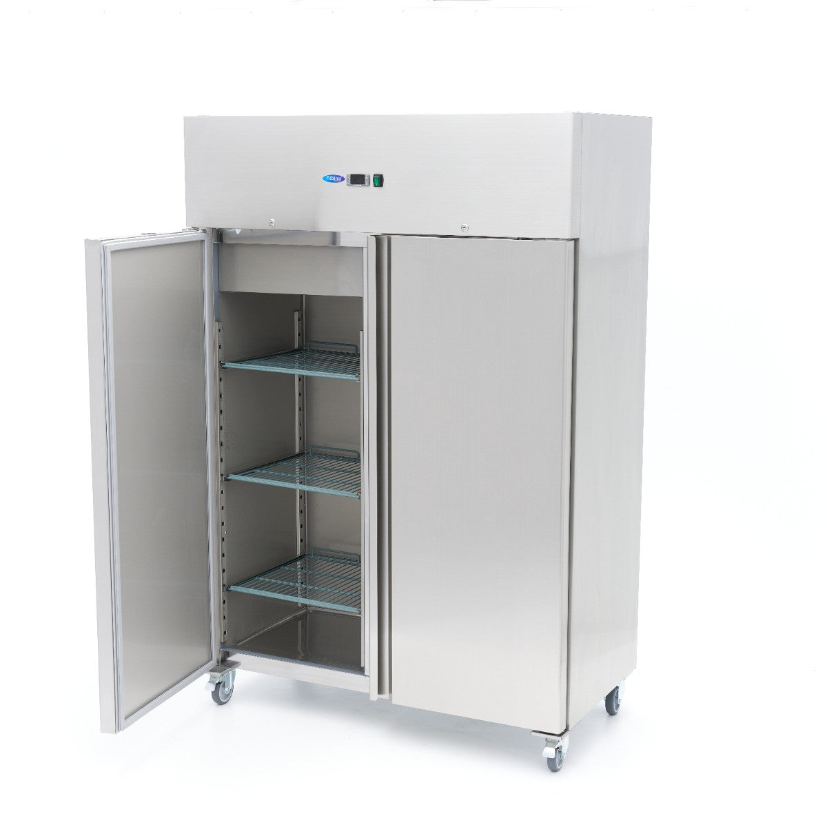 Réfrigérateur - 800 L - 6 étagères réglables - acier inoxydable - sur roulettes - Maxima