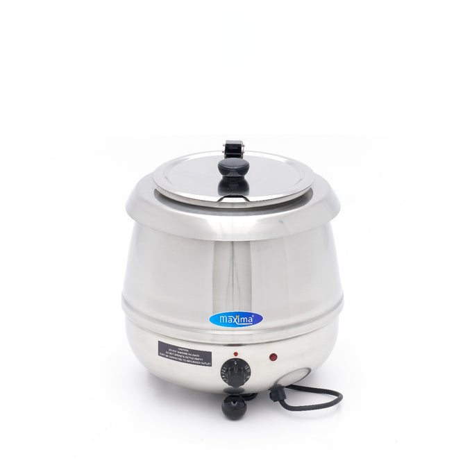 Marmite à soupe - 10 L - pot intérieur amovible - acier inoxydable - avec encoche pour louche - 435 W - Maxima