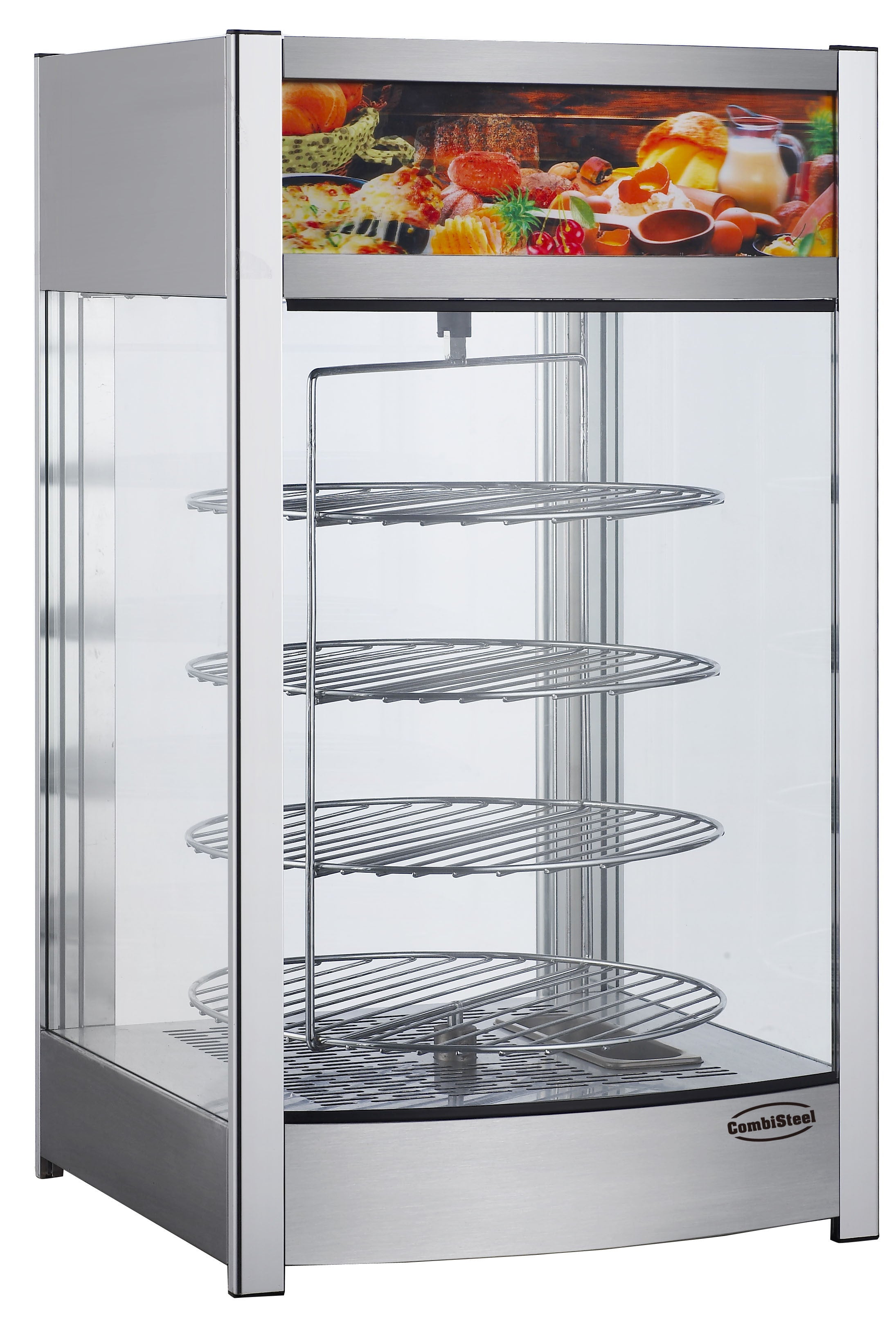 Vitrine chauffante rotative 97 litres 460x448x785 mm 0.8 kW Combisteel - Vitrine chaude professionnel CHR - matériel cuisine pro - Cuistéo