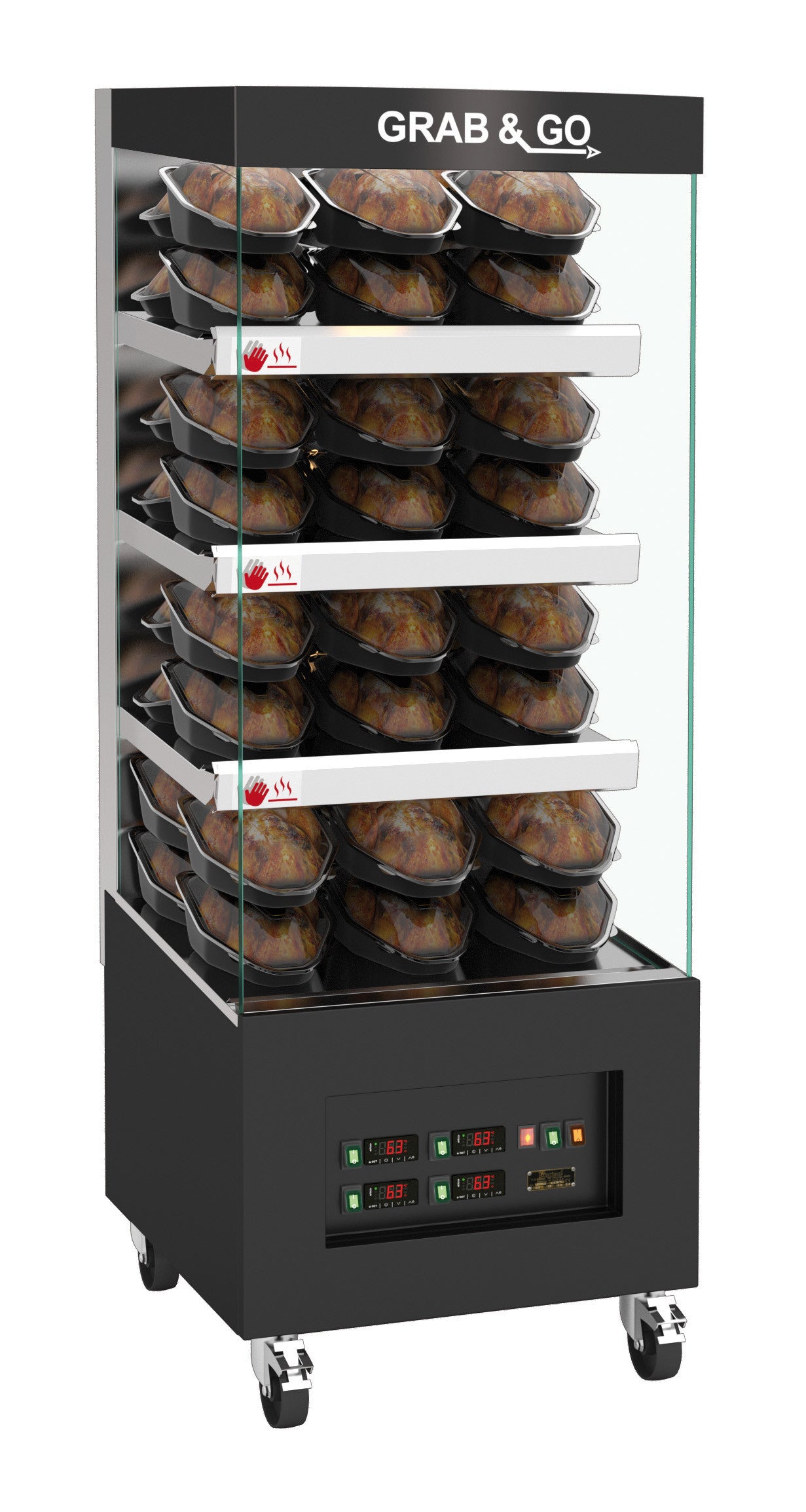 Vitrine chauffante libre-service - 4/5 étagères - 3,8 kW inox 21 L Saro - Vitrine chaude professionnel CHR - matériel cuisine pro - Cuistéo