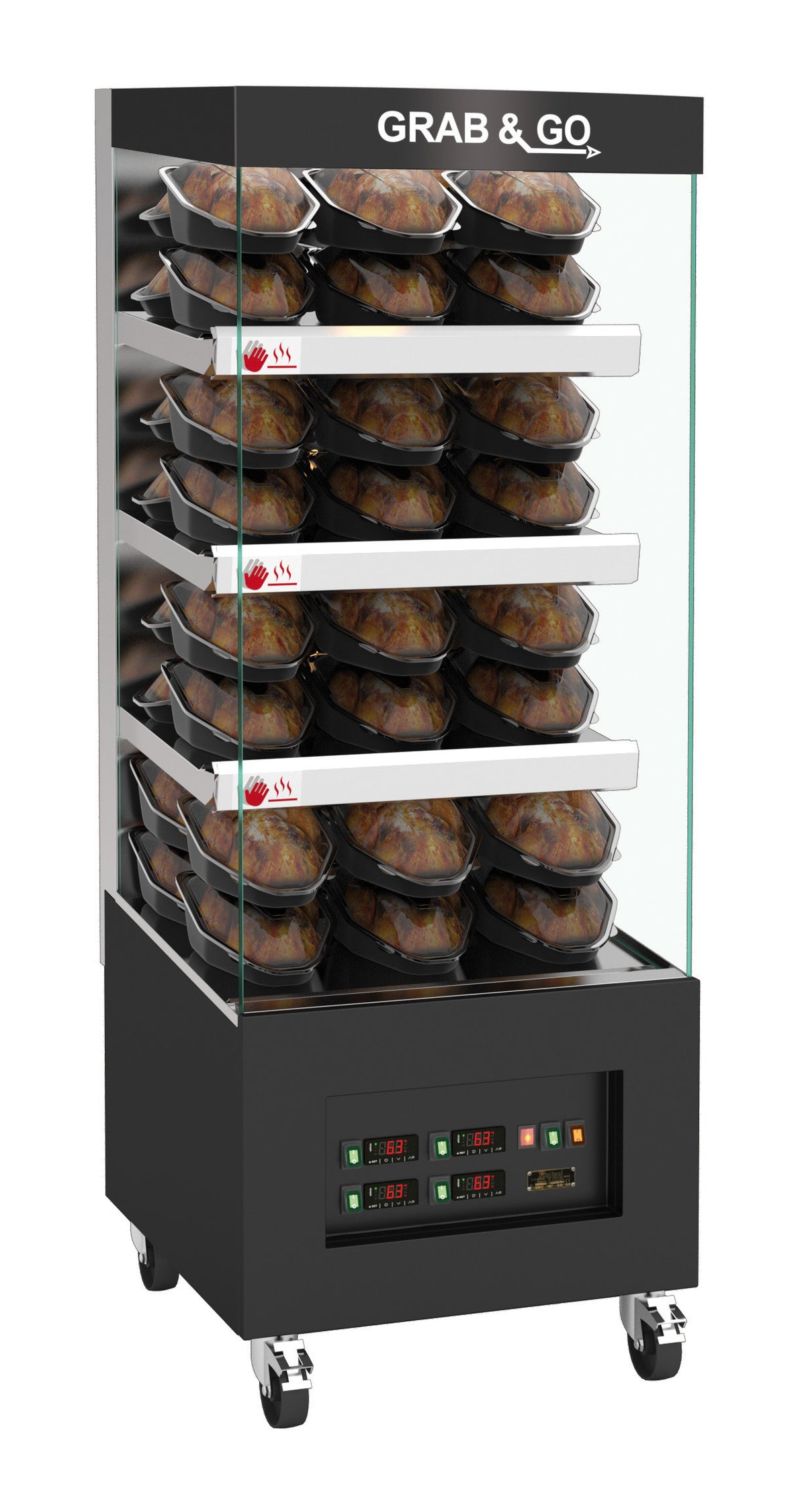 Vitrine chauffante libre-service - 4/5 étagères - 3,8 kW inox 21 L Saro - Vitrine chaude professionnel CHR - matériel cuisine pro - Cuistéo