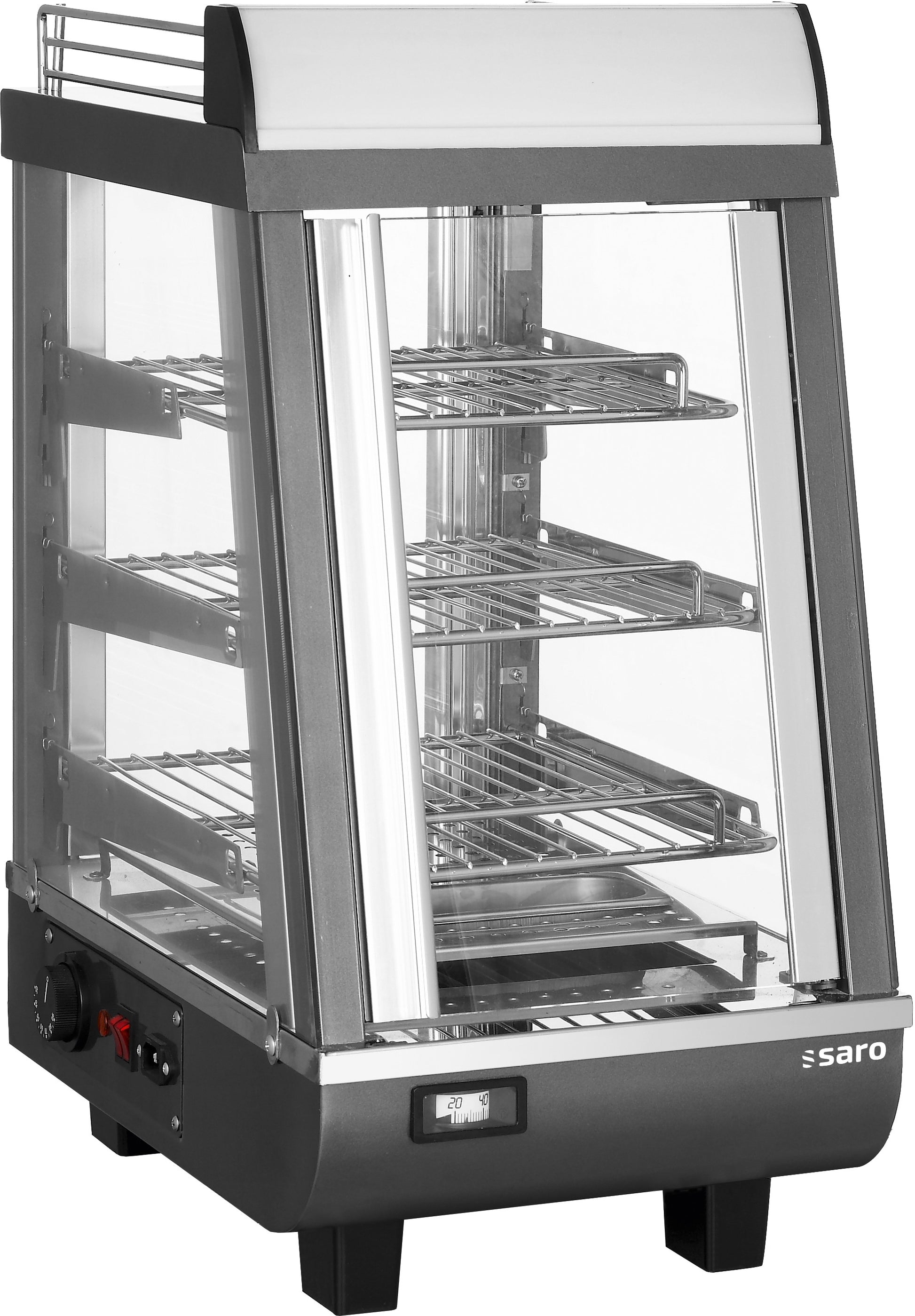 Vitrine chauffante LEON - 76L - LED - Contrôle analogique - 1,2 kW Saro - Vitrine chaude professionnel CHR - matériel cuisine pro - Cuistéo