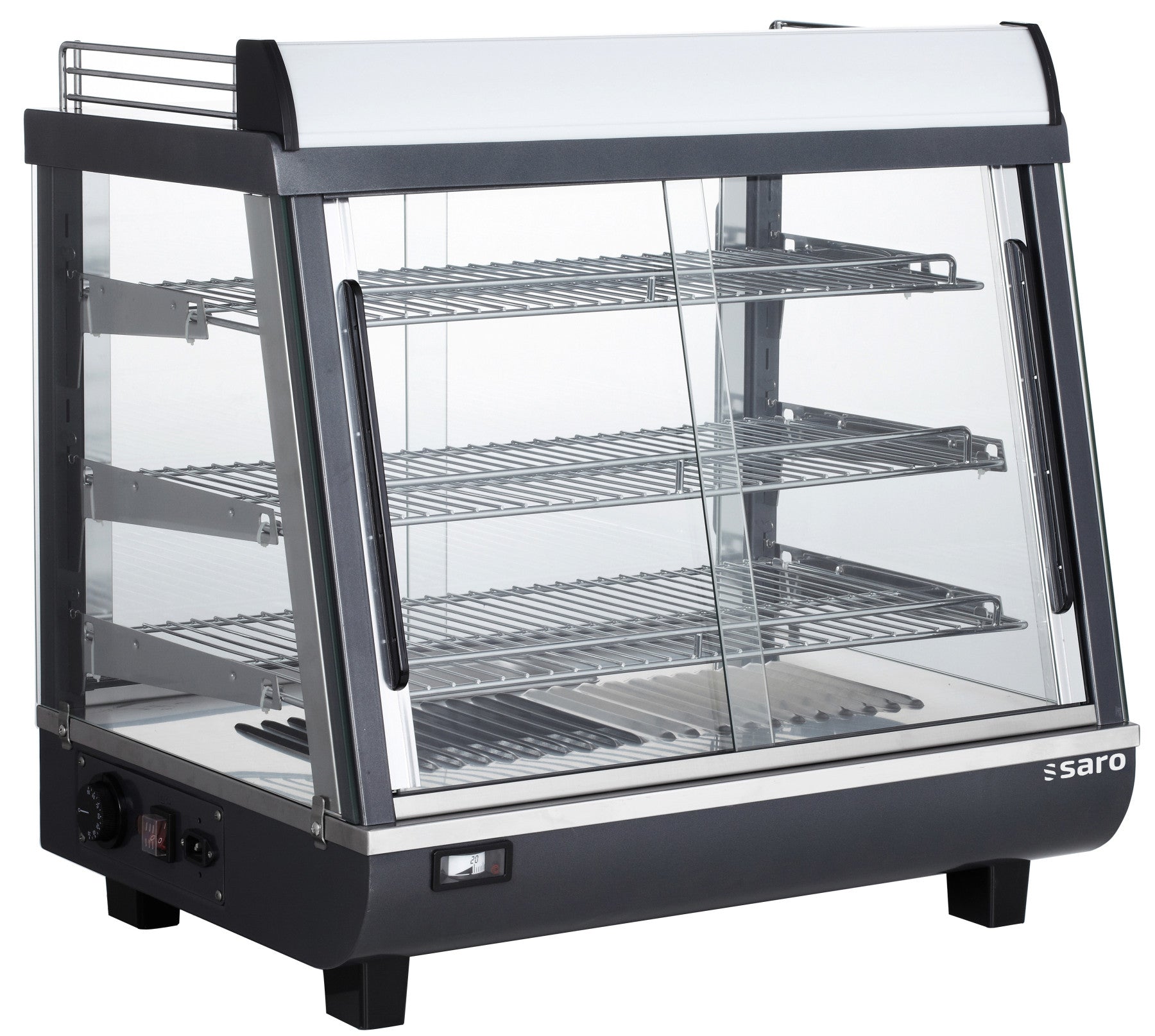 Vitrine chauffante ELIAS - 96L - LED - Contrôle analogique - 1,5 kW Saro - Vitrine chaude professionnel CHR - matériel cuisine pro - Cuistéo