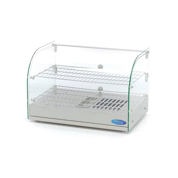 Vitrine chauffante pour aliments - 45L - 55cm - 2 étagères inox 800 W Maxima - Vitrine chaude professionnel CHR - matériel cuisine pro - Cuistéo