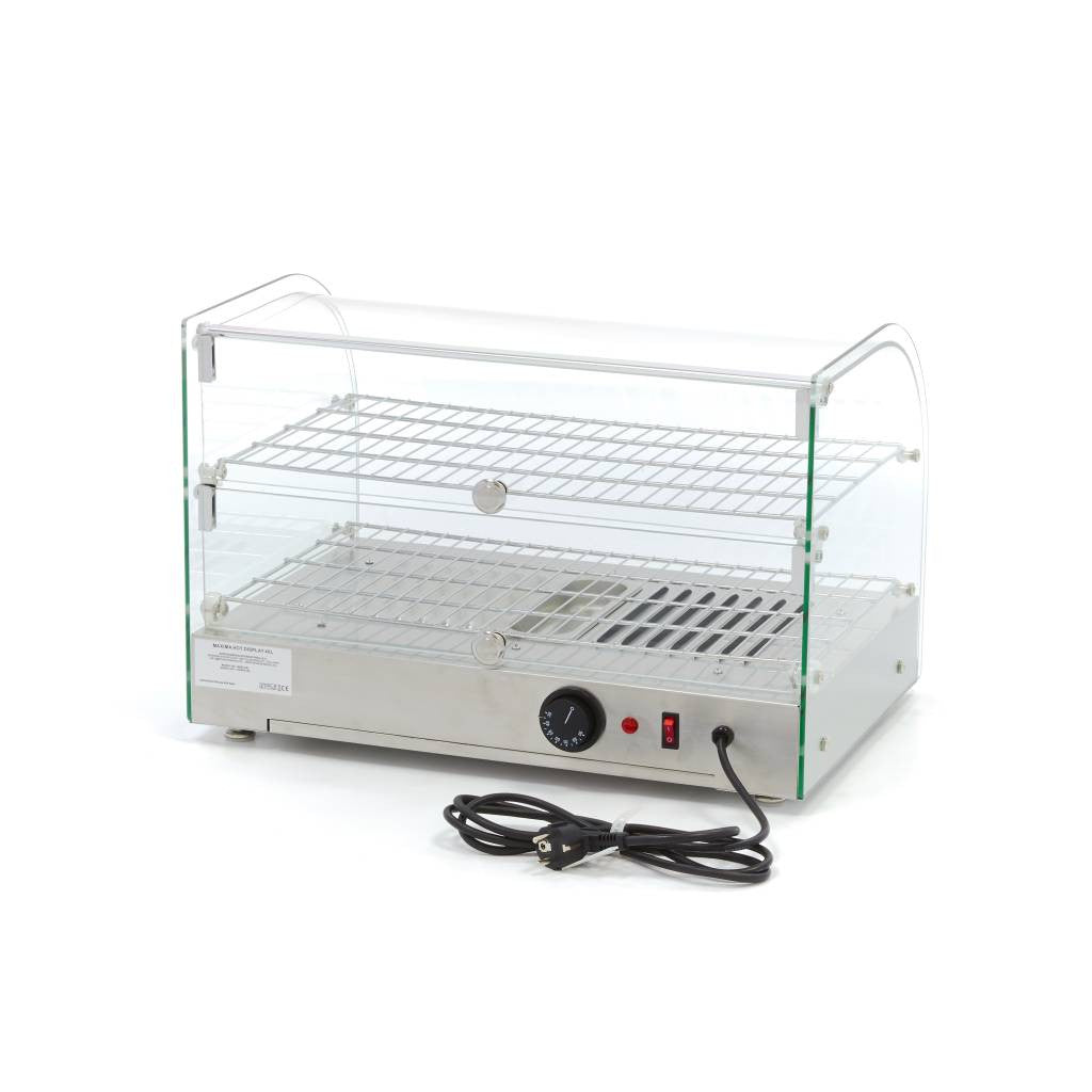 Vitrine chauffante pour aliments - 45L - 55cm - 2 étagères inox 800 W Maxima - vue 2 - Vitrine chaude pro CHR - Cuistéo