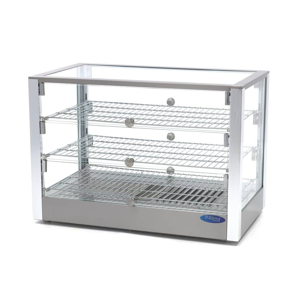 Présentoir chauffant pour aliments - 115 L - 70 cm - 3 étagères 800 W Maxima - Vitrine chaude professionnel CHR - matériel cuisine pro - Cuistéo