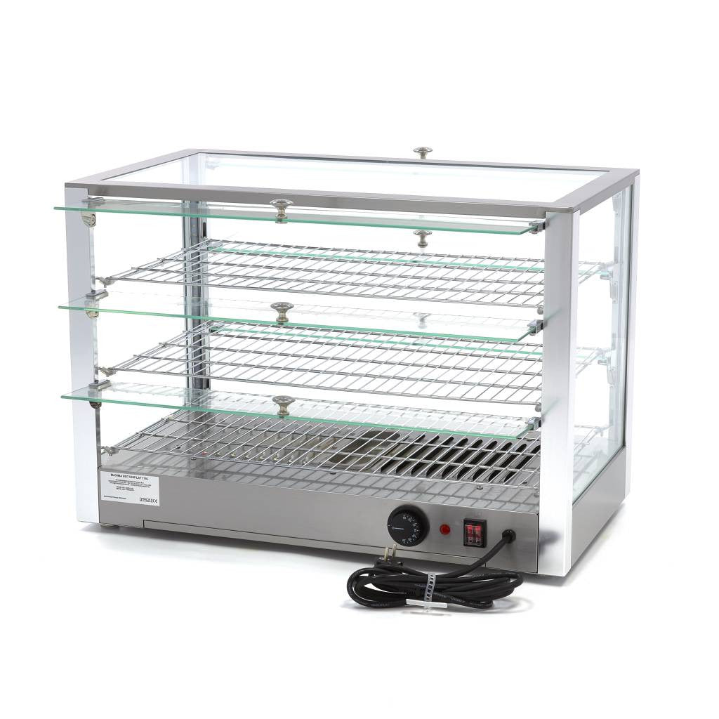 Présentoir chauffant pour aliments - 115 L - 70 cm - 3 étagères 800 W Maxima - vue 2 - Vitrine chaude pro CHR - Cuistéo