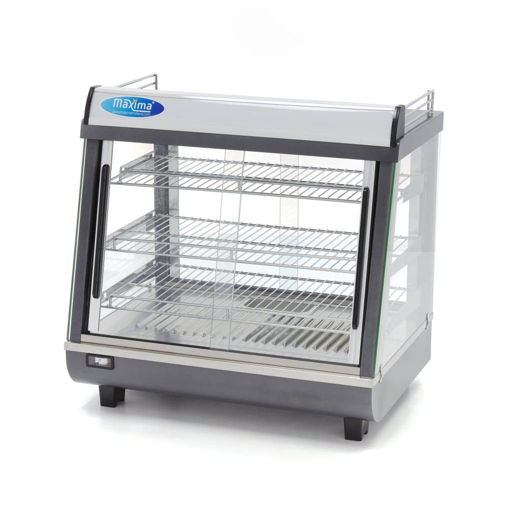 Vitrine chauffante pour aliments - 96L - 67,5cm - 3 étagères inox 1000 W Maxima - Vitrine chaude professionnel CHR - matériel cuisine pro - Cuistéo
