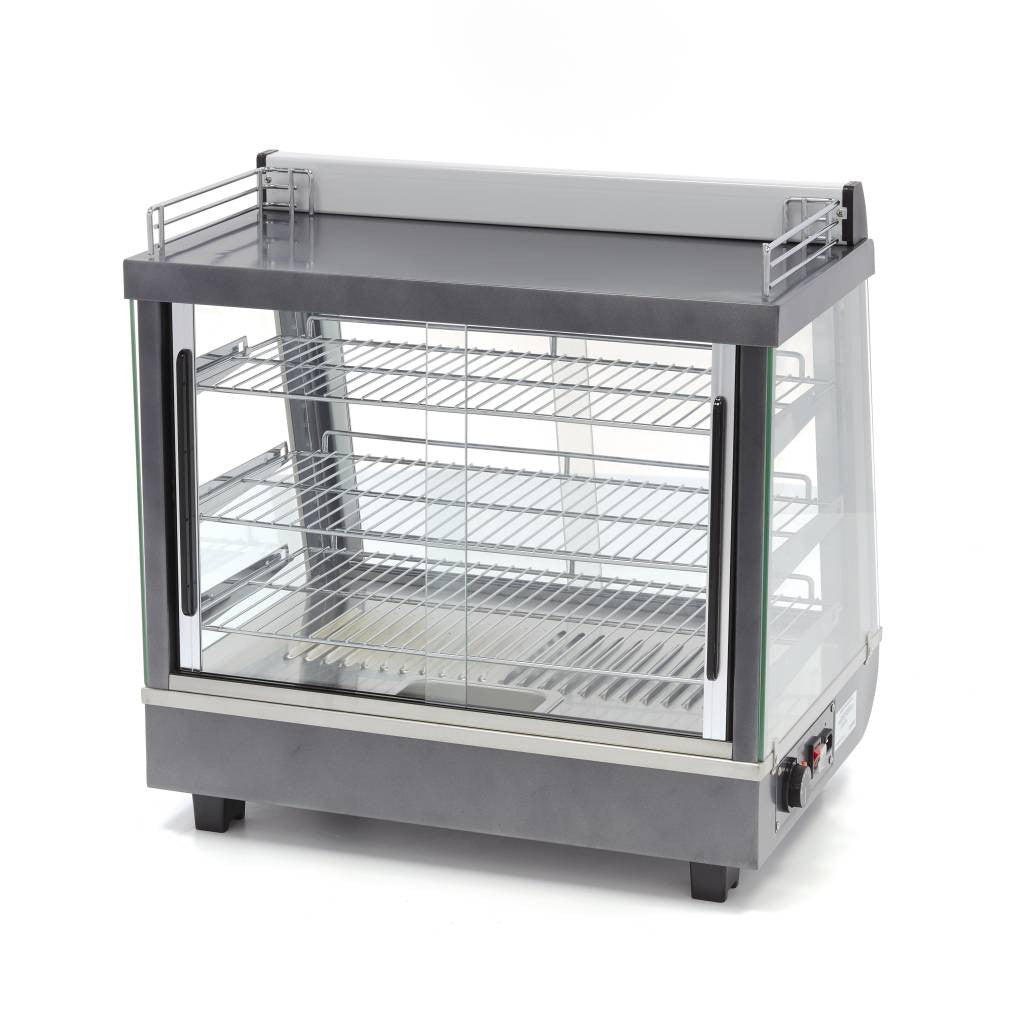 Vitrine chauffante pour aliments - 96L - 67,5cm - 3 étagères inox 1000 W Maxima - vue 2 - Vitrine chaude pro CHR - Cuistéo