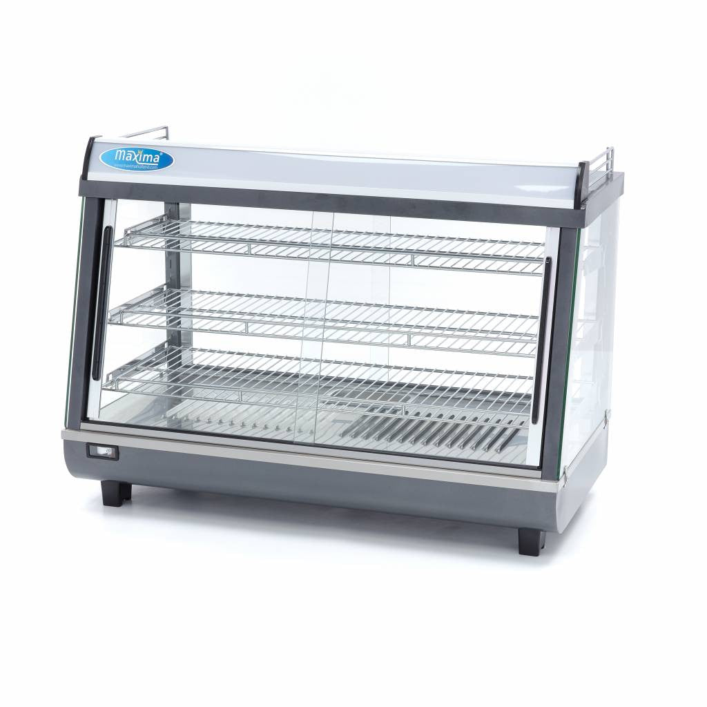 Présentoir chauffant pour aliments - 136L - 91,5cm - 3 étagères 1100 W Maxima - Vitrine chaude professionnel CHR - matériel cuisine pro - Cuistéo