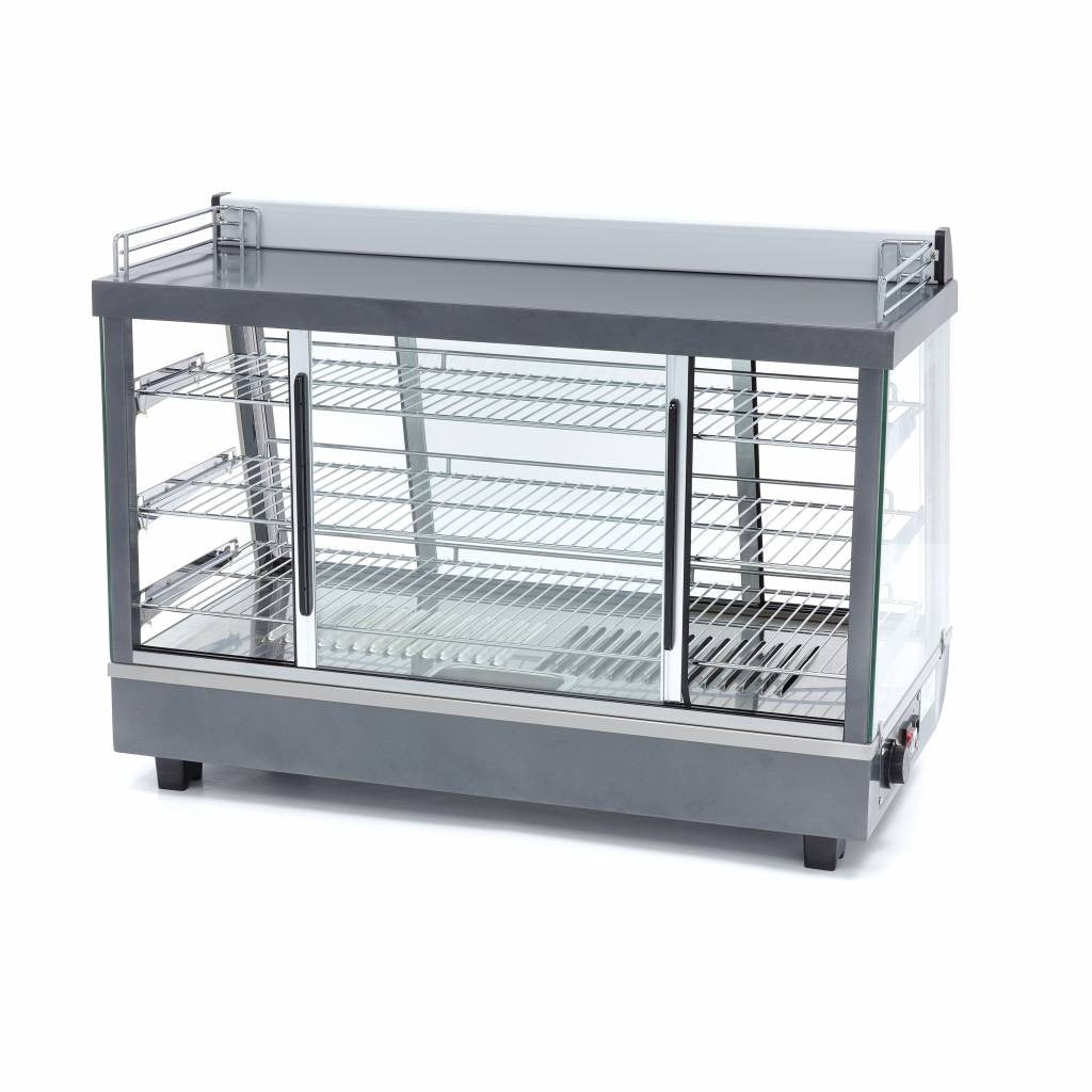 Présentoir chauffant pour aliments - 136L - 91,5cm - 3 étagères 1100 W Maxima - vue 3 - Vitrine chaude pro CHR - Cuistéo