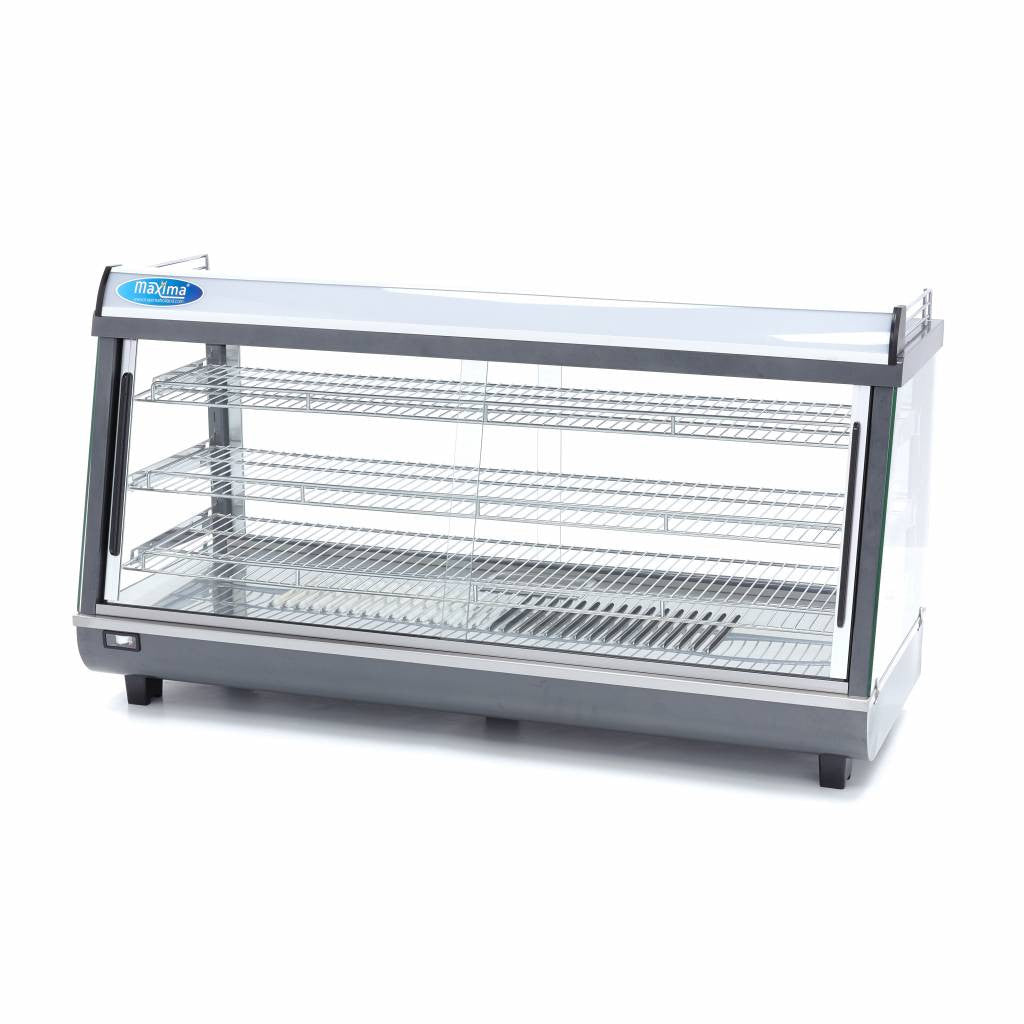 Présentoir chauffant pour aliments - 186L - 121,5cm - 3 étagères 1800 W Maxima - Vitrine chaude professionnel CHR - matériel cuisine pro - Cuistéo