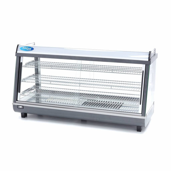 Présentoir chauffant pour aliments - 186L - 121,5cm - 3 étagères 1800 W Maxima - Vitrine chaude professionnel CHR - matériel cuisine pro - Cuistéo