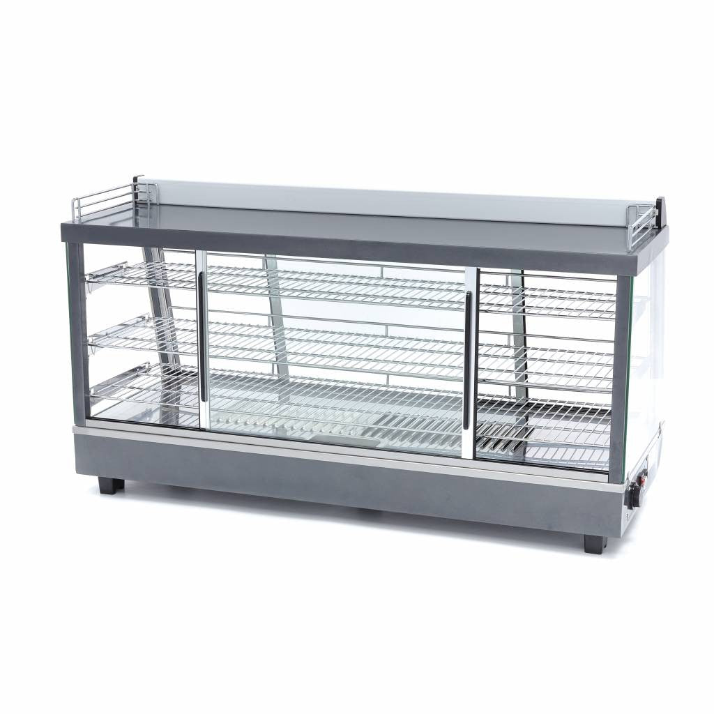 Présentoir chauffant pour aliments - 186L - 121,5cm - 3 étagères 1800 W Maxima - vue 3 - Vitrine chaude pro CHR - Cuistéo