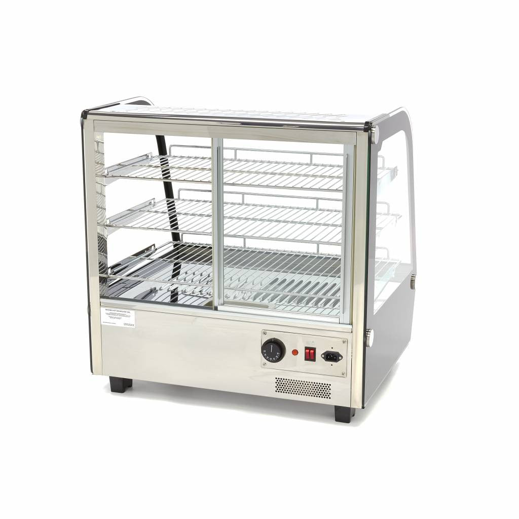 Vitrine chauffante pour aliments - 120L - 67,8cm - 3 étagères inox 1100 W Maxima - vue 2 - Vitrine chaude pro CHR - Cuistéo