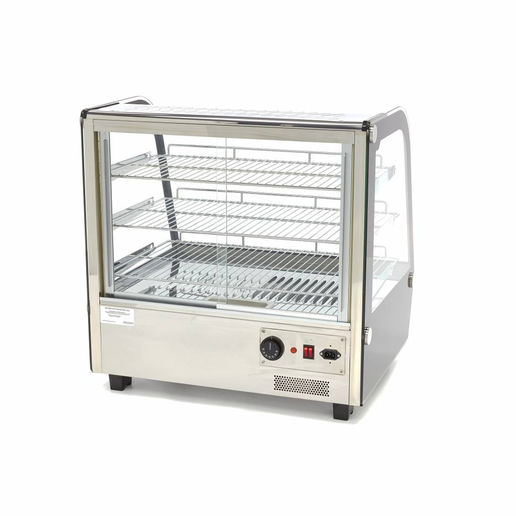 Vitrine chauffante pour aliments - 120L - 67,8cm - 3 étagères inox 1100 W Maxima - vue 3 - Vitrine chaude pro CHR - Cuistéo