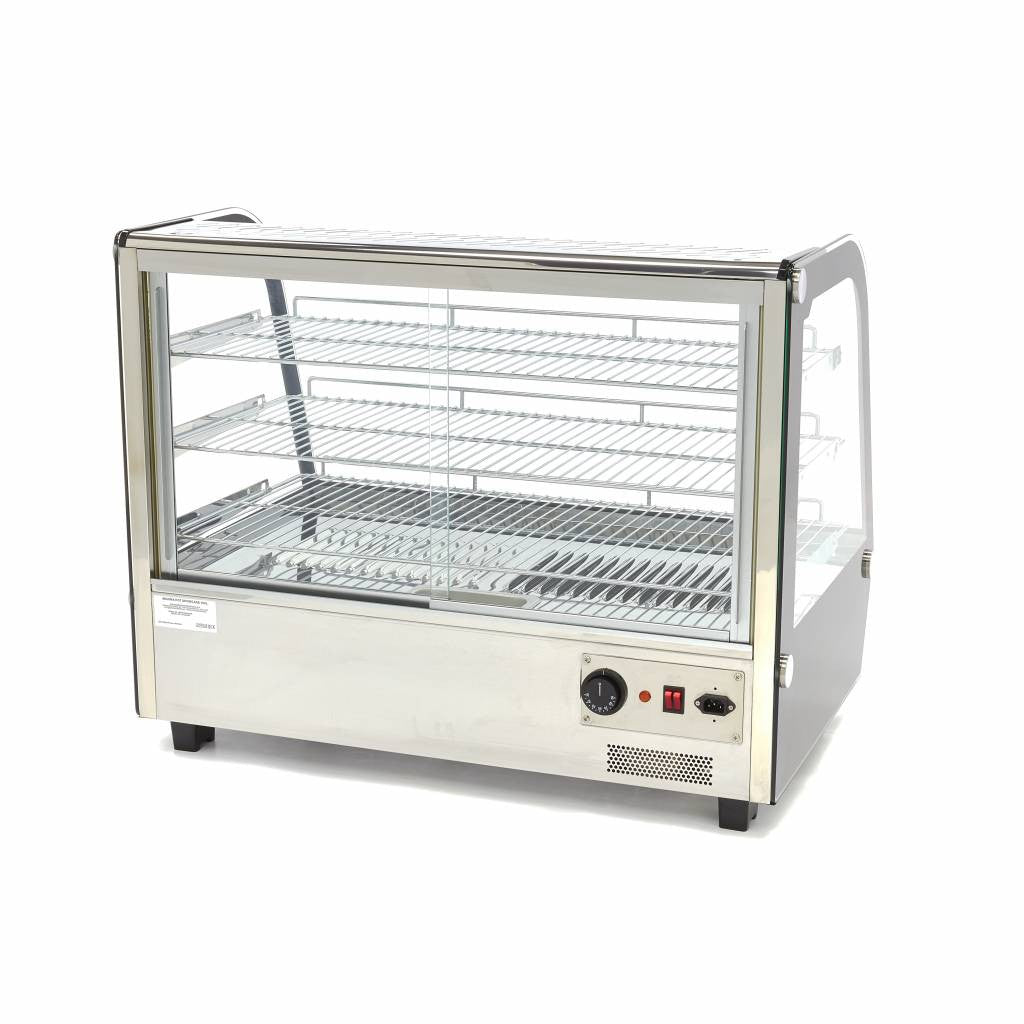 Vitrine chauffante pour aliments - 160 L - 85,6 cm - 3 étagères inox 1500 W Maxima - vue 3 - Vitrine chaude pro CHR - Cuistéo
