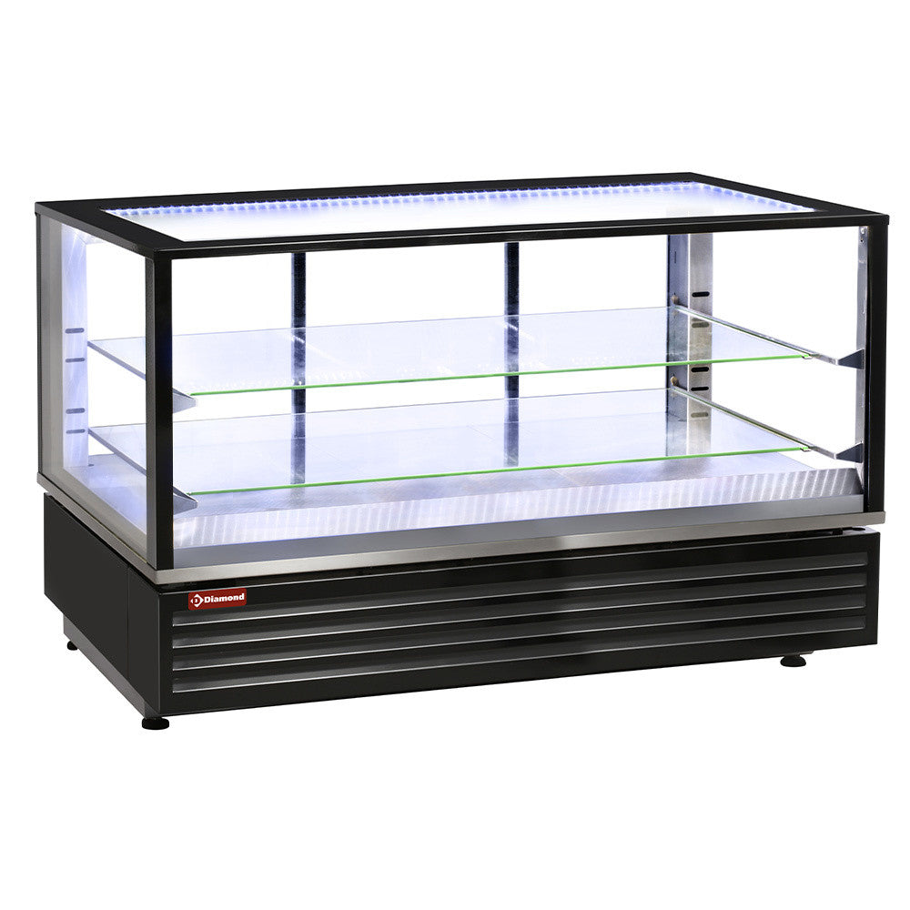 Vitrine chauffante ventilée 2 niveaux noire - Diamond