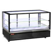 Vitrine chauffante ventilée 2 niveaux noire - Diamond
