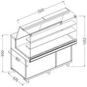 Vitrine snack chaud-sec vitre haute groupe+ reserve - Diamond
