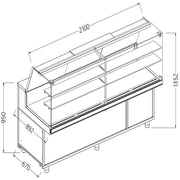 Vitrine snack chaud- sec vitre haute groupe - Diamond