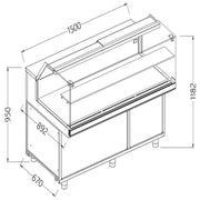 Vitrine snack chaud - sec -vitre basse- groupe et reserve - Diamond