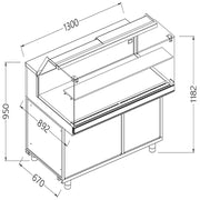 Comptoir vitrine chauffante sec GN - vitre basse - Diamond