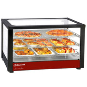 Vitrine chauff ventilée 3 niv panor noire - Diamond