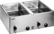 Bain-marie - 2xGN 1/1 - 2x1kW - 690x600x245mm - Robinet - BMH 160-2 Saro - Bain-marie professionnel CHR - matériel cuisine pro - Cuistéo