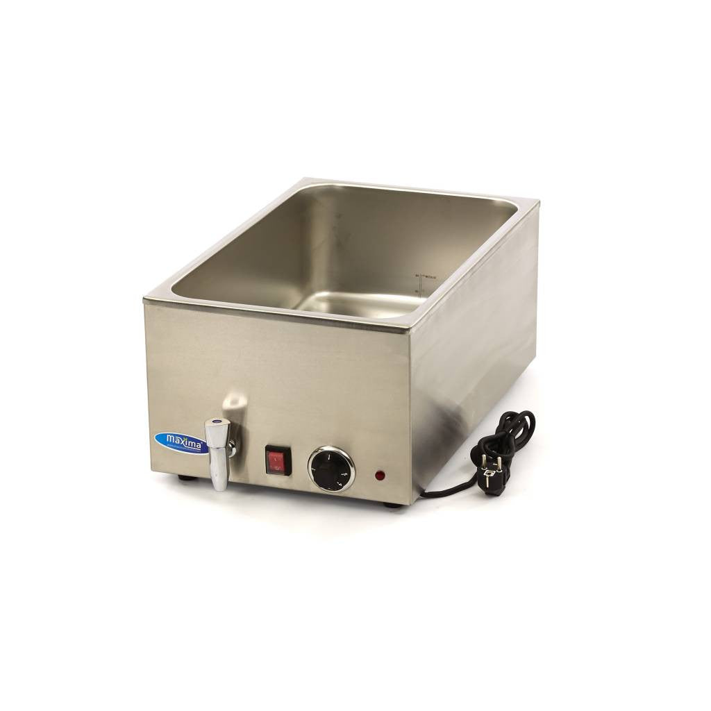 Bain-Marie - avec robinet - ensemble excl 1/1 GN - électrique 1 L 1200 W Maxima - Bain-marie professionnel CHR - matériel cuisine pro - Cuistéo