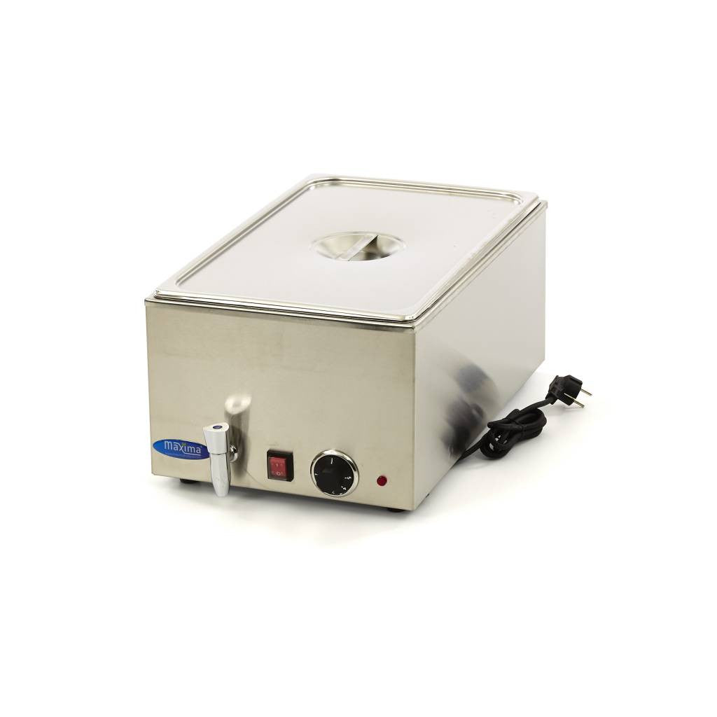Bain Marie - avec robinet - incluant un ensemble GN 1/1 - Électrique 1 L 1200 W Maxima - Bain-marie professionnel CHR - matériel cuisine pro - Cuistéo