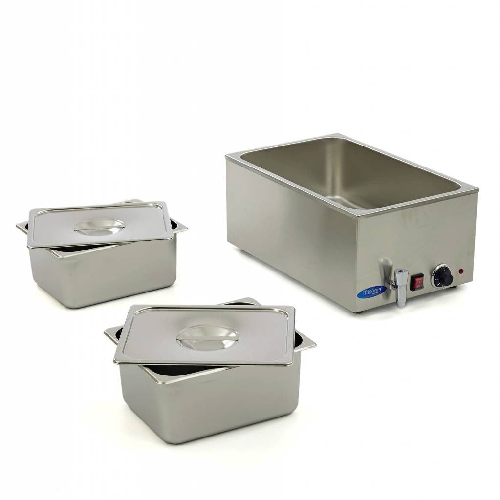 Bain-Marie - avec robinet - incluant 2 sets de bacs GN 1/2 - Électrique 2 L 1200 W Maxima - vue 3 - Bain-marie pro CHR - Cuistéo
