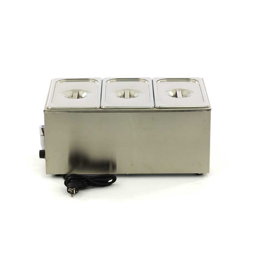Bain-Marie - avec robinet - incluant un ensemble de 3 bacs GN 1/3 - Électrique 3 L 1200 W Maxima - vue 4 - Bain-marie pro CHR - Cuistéo