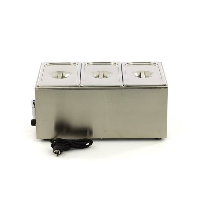 Bain-Marie - avec robinet - incluant un ensemble de 3 bacs GN 1/3 - Électrique 3 L 1200 W Maxima - vue 4 - Bain-marie pro CHR - Cuistéo