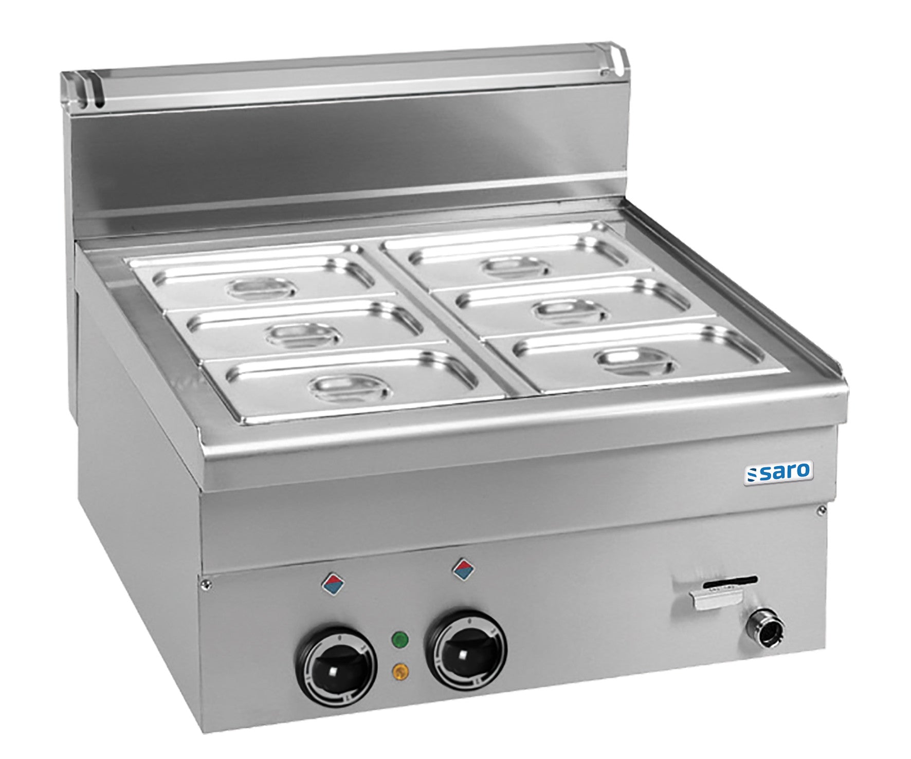 Bain-marie - GN 1/1+1/2+1/4 - 3,06kW - 600x600x270mm - EBM66 Saro - Bain-marie professionnel CHR - matériel cuisine pro - Cuistéo