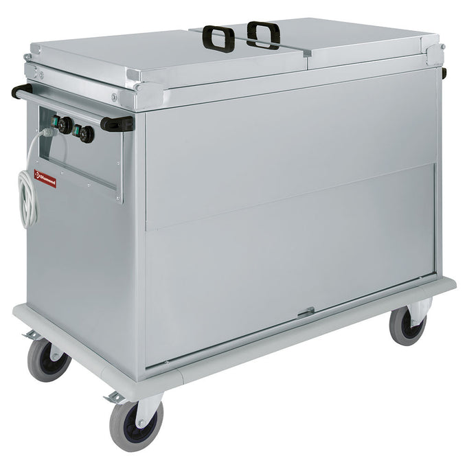 Chariot bain marie 2x GN 1/1 à couvercles sur armoire - Diamond