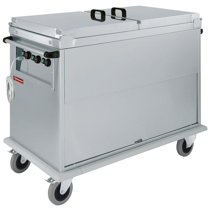 Chariot bain marie 3x GN 1/1- couvercles - sur armoire - Diamond