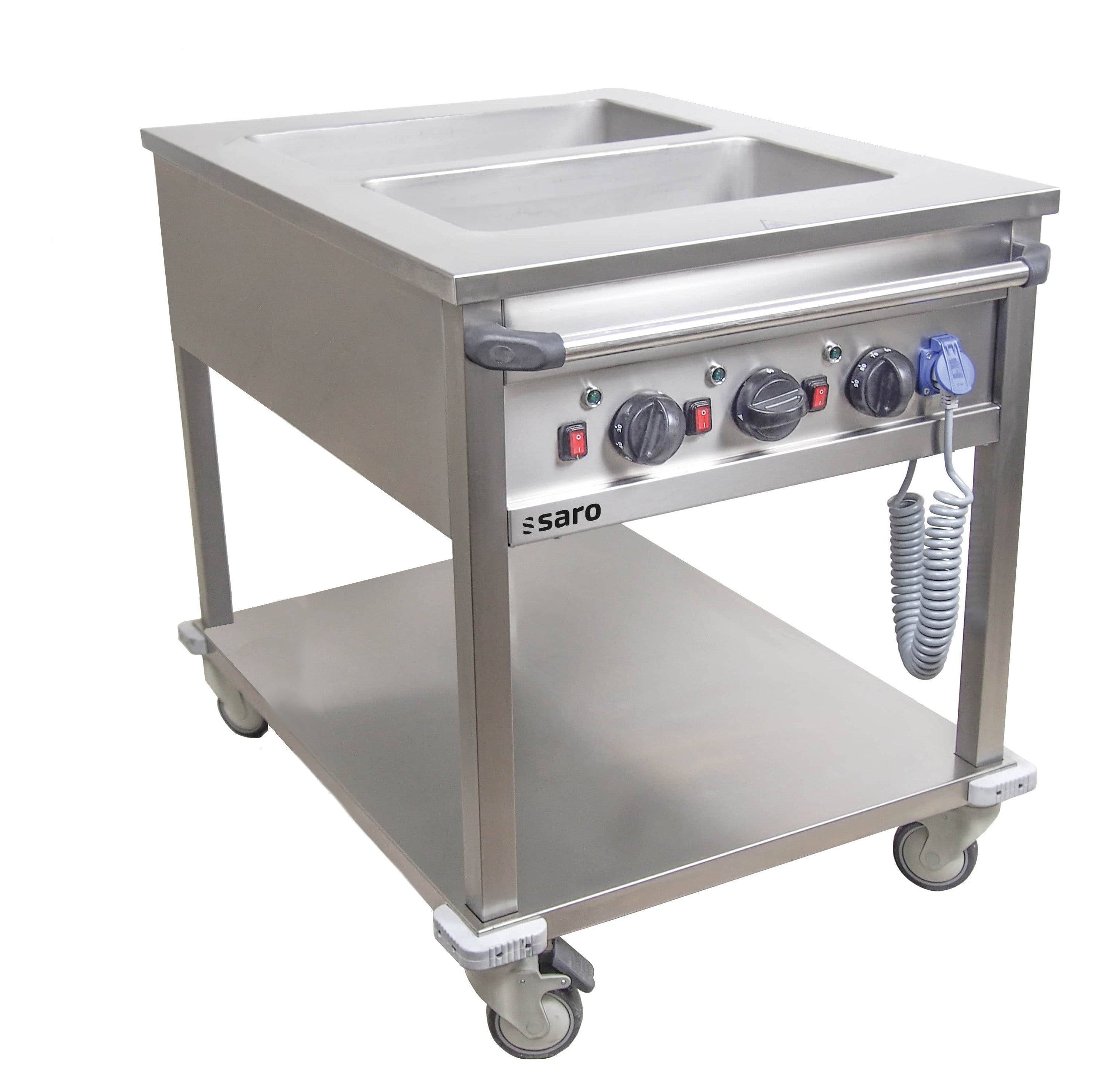 Chariot bain-marie - 2xGN 1/1 - 2kW - 904x704x850mm - BT-2 Saro - Chariot Bain-Marie professionnel CHR - matériel cuisine pro - Cuistéo