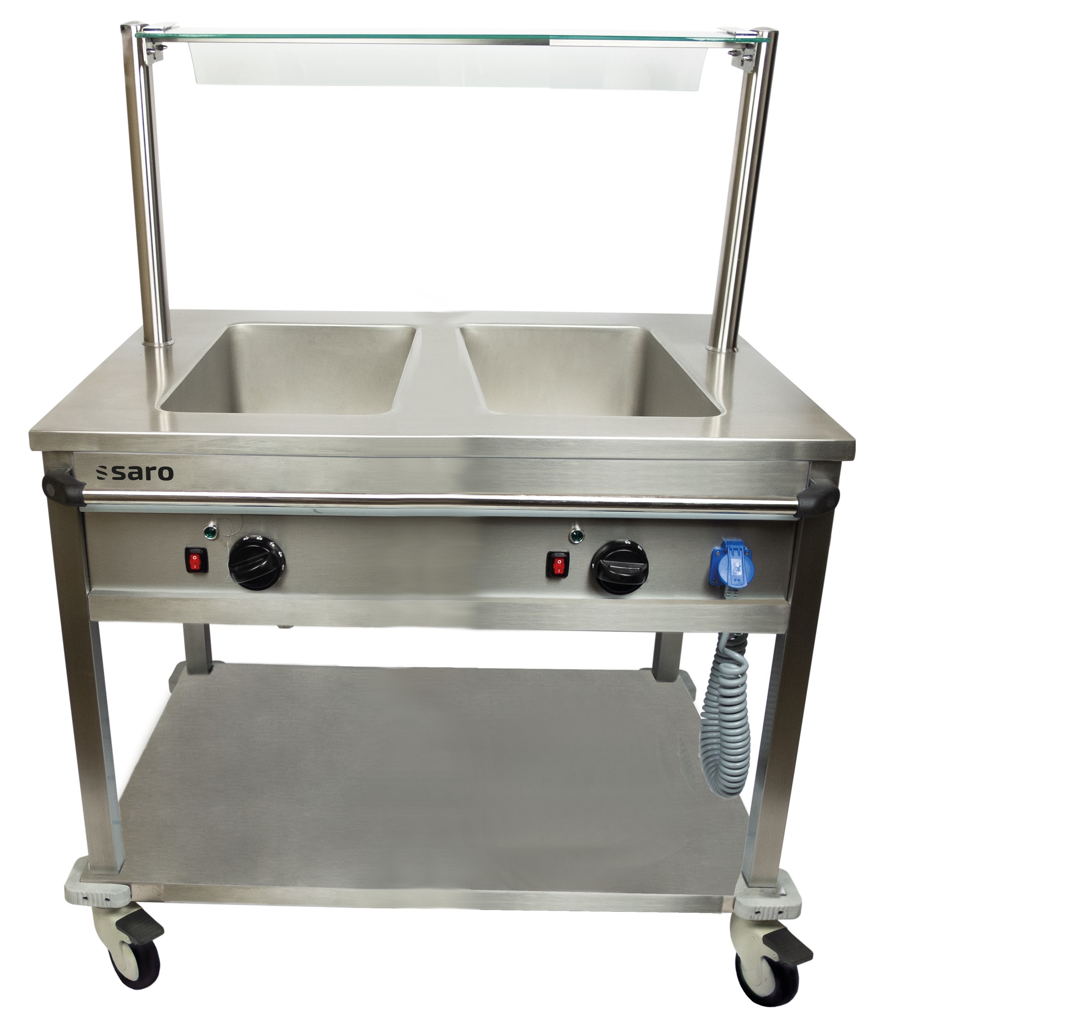 Chariot bain-marie - 2xGN 1/1 - 2kW - 904x704x850mm - BTS-2 2 L Saro - Chariot Bain-Marie professionnel CHR - matériel cuisine pro - Cuistéo